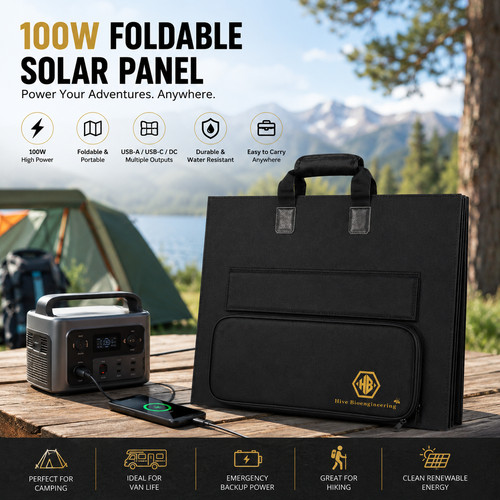 100w foldable solar - 100w,