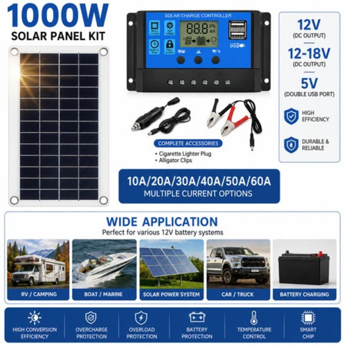 Solar panel kit 1000w 12v - solar,