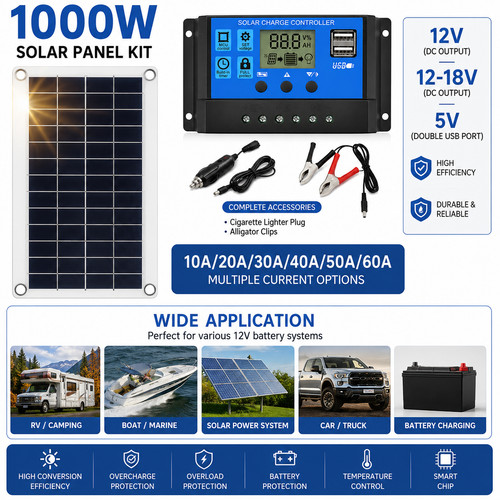 Solar panel kit 1000w - kit,